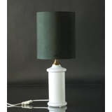 Round cylindrical lampshade, green fabric, WITHOUT lid