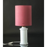 Round cylindrical lampshade, Coral Red fabric, WITHOUT lid