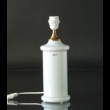 Hvid bordlampe i glas med messing montering (Ligner Holmegaard apoteker)