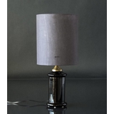 Round cylindrical lampshade height 24 cm, Dark Grey fabric, WITHOUT lid