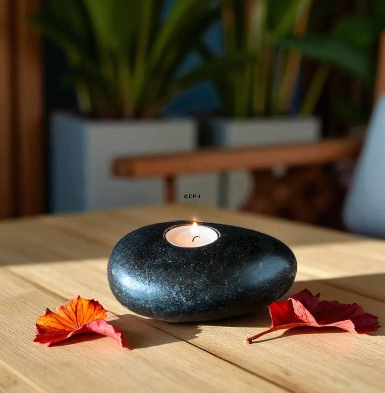 Fyrfadsten i sorte/grå nuancer - assorteret