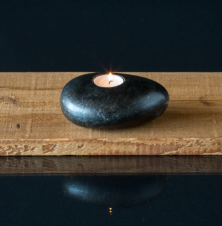 Fyrfadsten i sorte/grå nuancer - assorteret