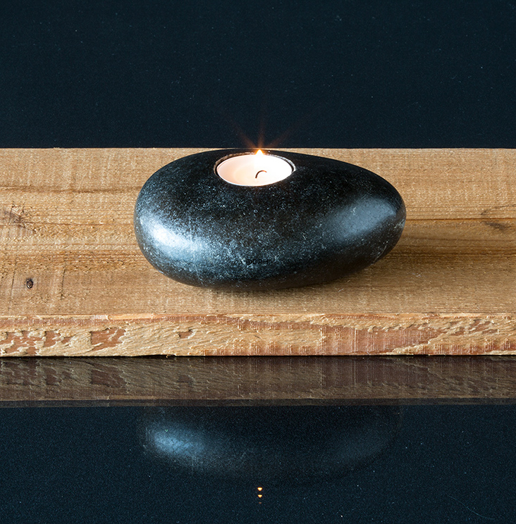 Fyrfadsten i sorte/grå nuancer - assorteret