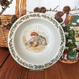 Wiberg Juleskål med nisse der slår mave med kat, Royal Copenhagen nr. 6-14198