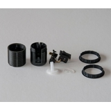 E27 socket with socket rings and switch (40mm), black