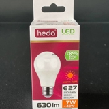E27 LED pære 7W 470Lm (svarer til 40 watt) HEDA -  Varm hvidt lys 3000L