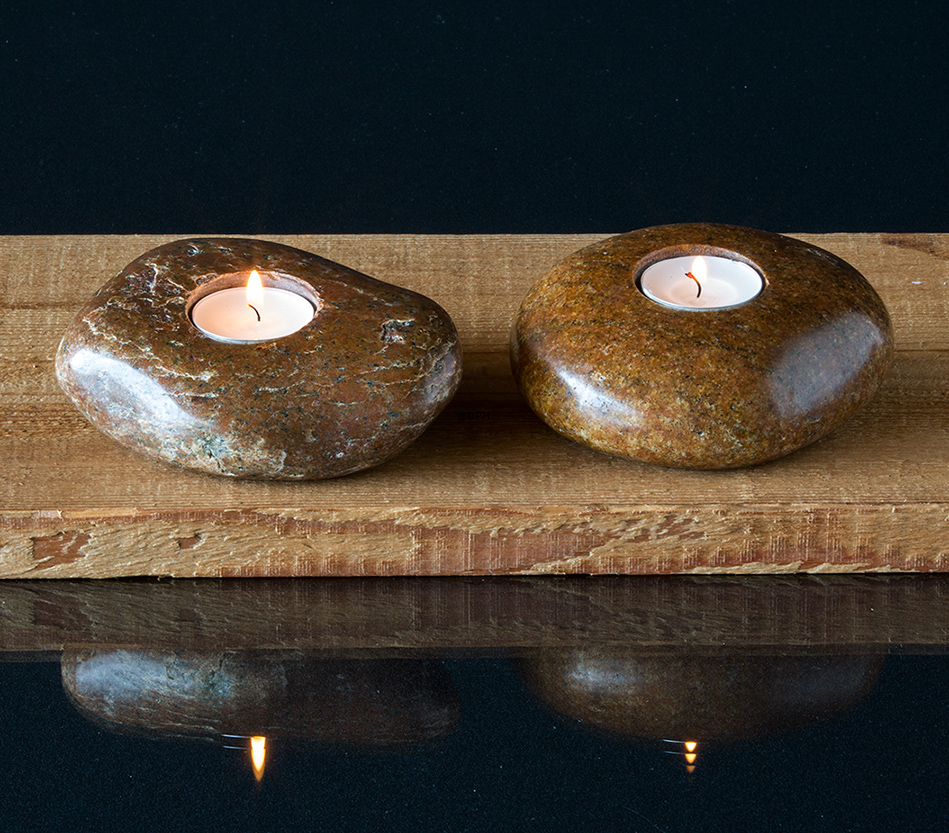 Fyrfadsten i brune nuancer - assorteret