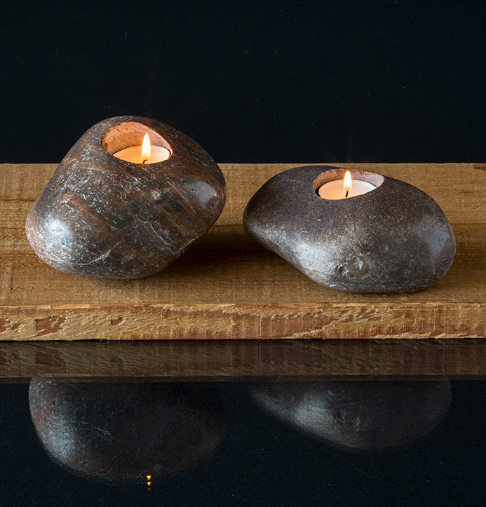 Fyrfadsten i brune nuancer - assorteret