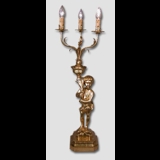 Bordlampe, Guld statue med 3 arme