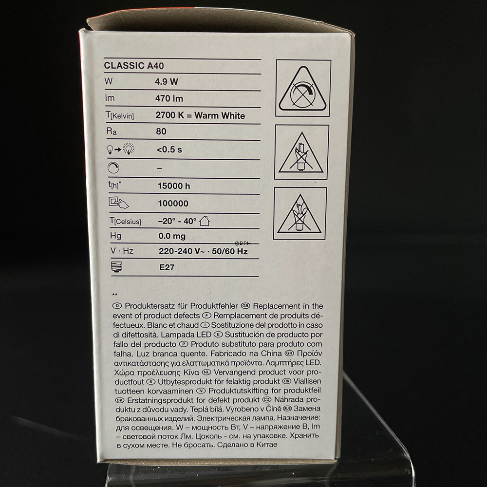 LED pære E27 4 W 470 lm (svarer til 40 watt) - warm hvid - 2700 K