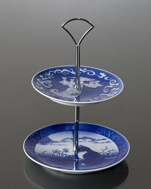 Fittings til kageopsats, sølvfinish, vifte deko, 2-3 lag