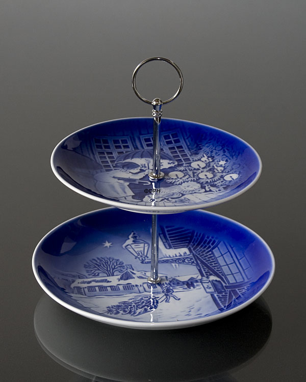 Fittings til kageopsats, sølv finish, rund hank, 2-3 lag