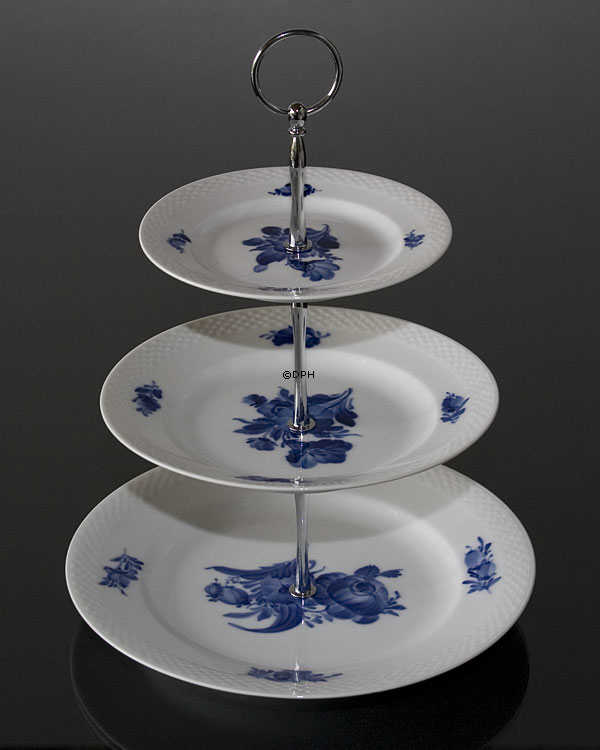 Fittings til kageopsats, sølv finish, rund hank, buet rør, 2-3 lag