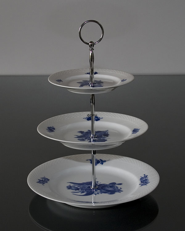 Fittings til kageopsats, sølv finish, rund hank, buet rør, 2-3 lag