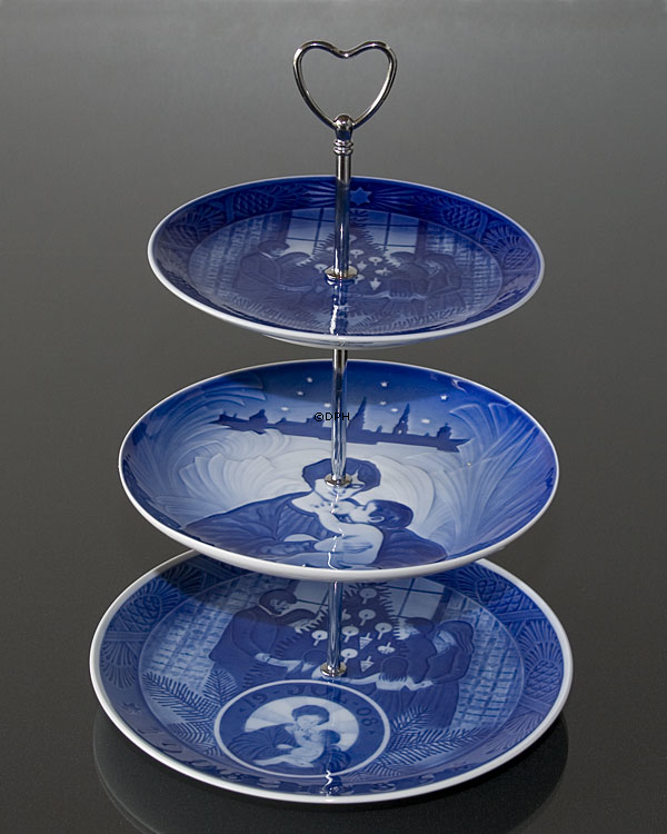 Fittings til kageopsats, sølv finish, Hjerte hank, 2-3 lag