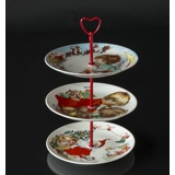 Fittings for cake stand, red finish, Heart Handle, 2-3 layer