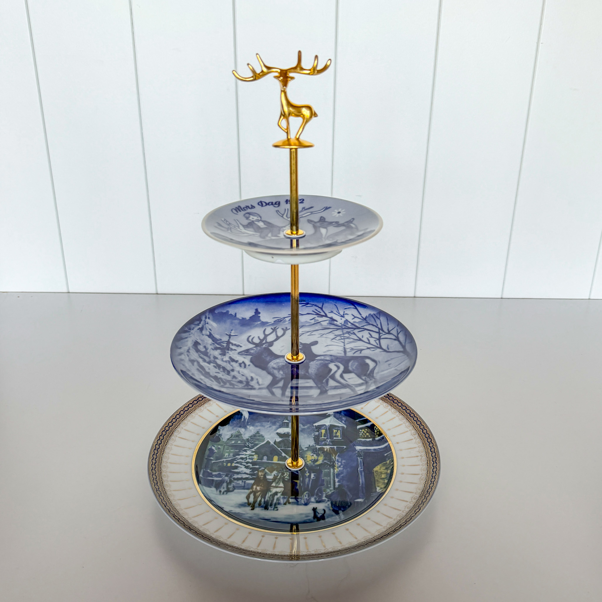 Fittings til kageopsats, forgyldt, Rådyr hank, 2-3 lag