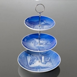 Komplet kageopsats 3-lags, bestående af viste B&G platter (Heste), fittings mv.