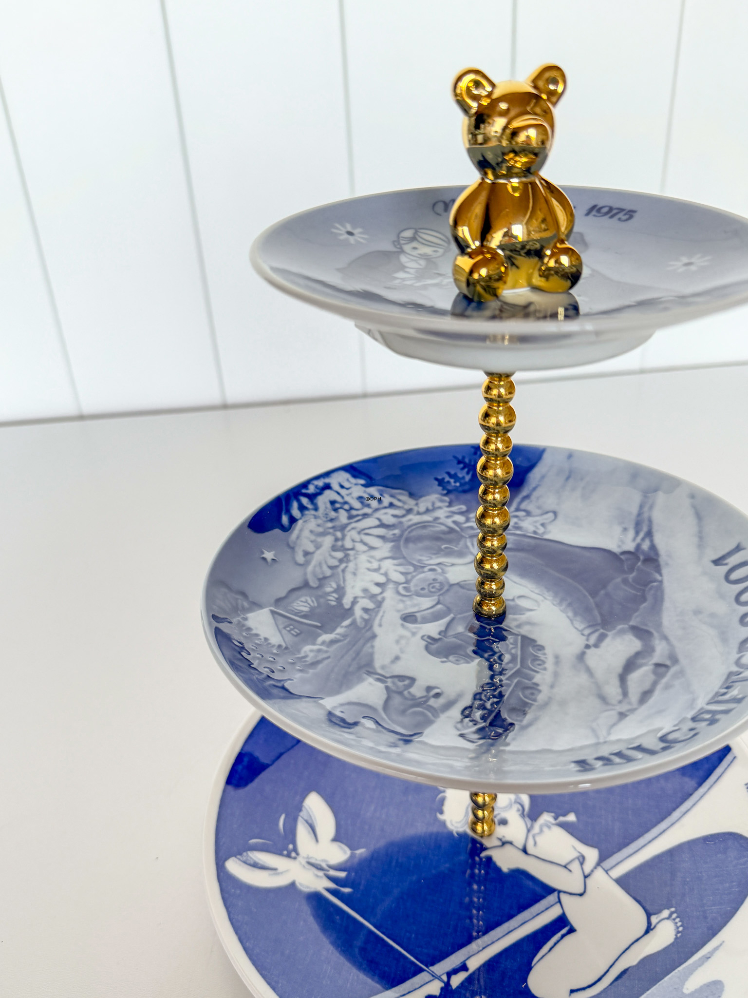 Fittings til kageopsats, forgyldt, Bjørn hank, 2-3 lag