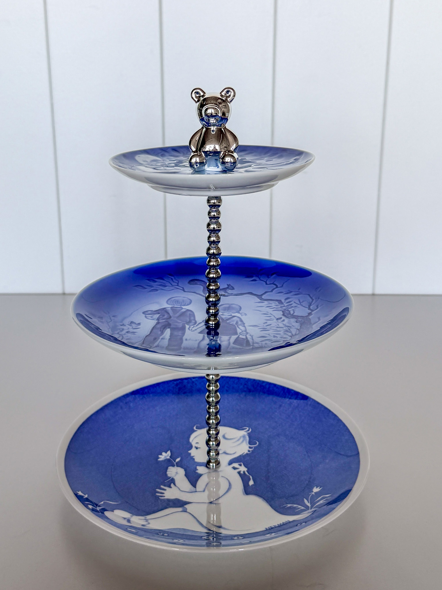 Fittings til kageopsats, sølv finish, Bjørn hank, 2-3 lag