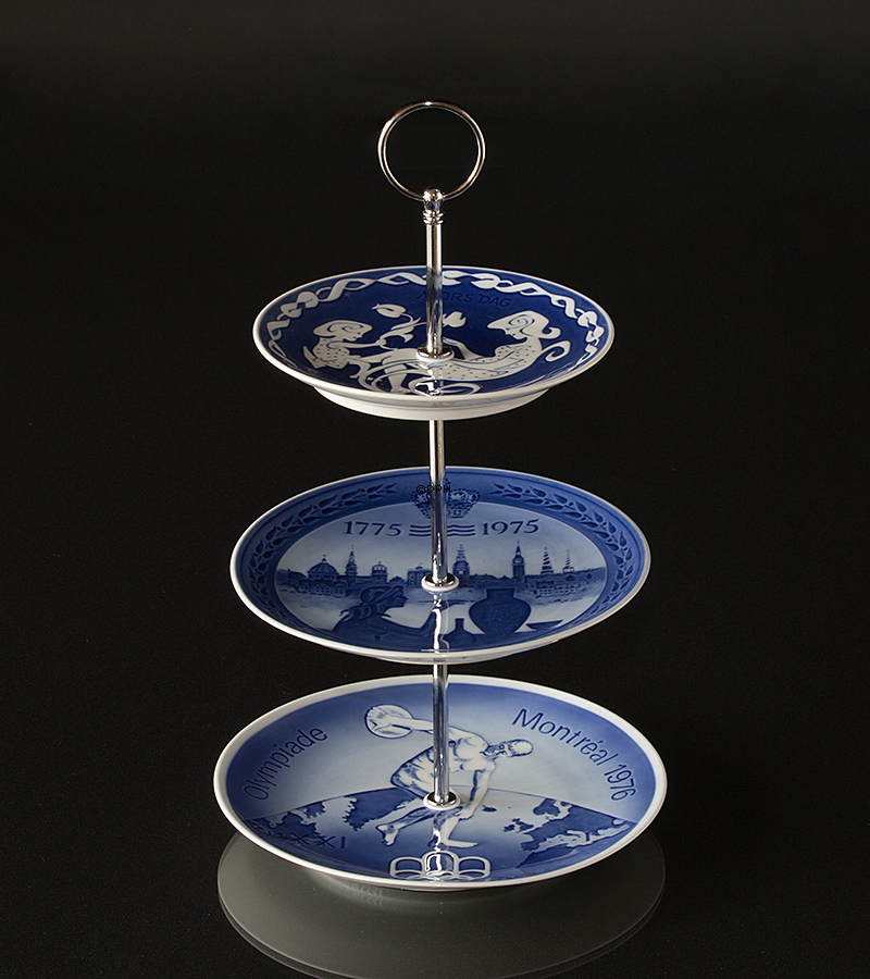 Royal Copenhagen Bing & Grøndahl kageopsats 3-lags med platter