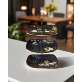 Komplet kageopsats, bestående af Arabia platter, fittings, mv.