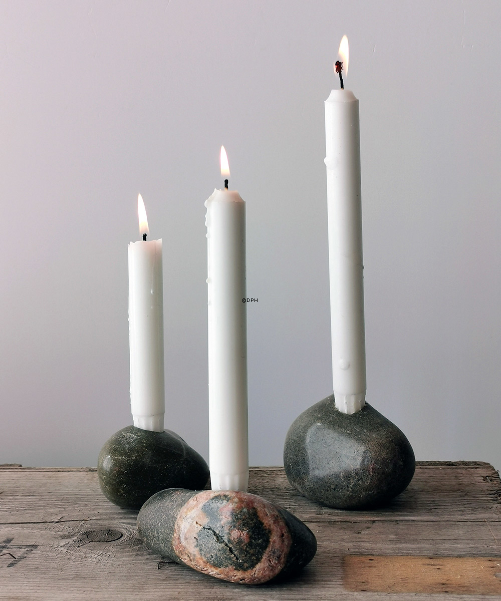 Fyrfadsten - Flerfarvede - assorteret