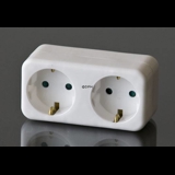 Extension socket with two round sockets