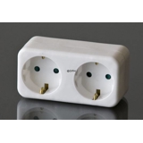 Extension socket with two round sockets