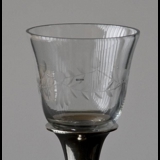 Glass for candlesticks, with pane decoration