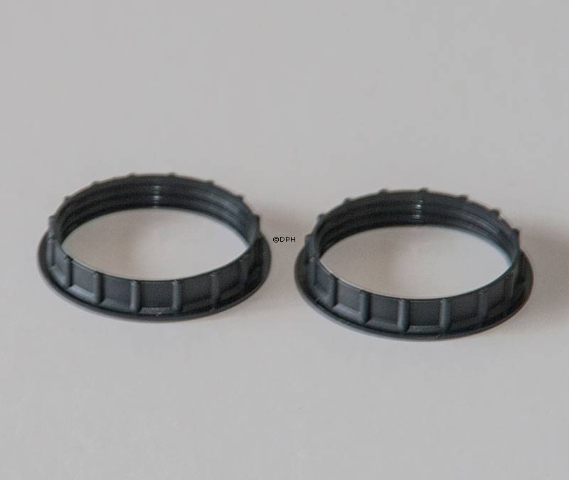 Omløbsringe til E27 fatning, sorte, 2 stk.