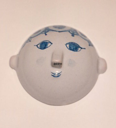 Wiinblad Maske, Lille, hånddekoreret, blå/hvid eller multi colour