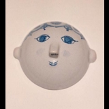Wiinblad Maske, Lille, hånddekoreret, blå/hvid eller multi colour