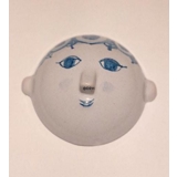 Wiinblad Maske, Lille, hånddekoreret, blå/hvid eller multi colour