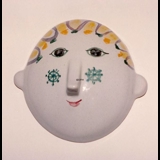 Wiinblad Maske, Medium, hånddekoreret, blå/hvid eller multi colour