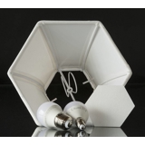 Hexagonal lampshade height 16 cm, white silk fabric