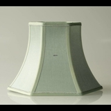 Sekskantet lampeskærm 22 cm i højden, lys grøn silke