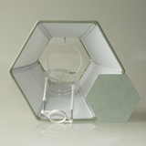 Hexagonal lampshade height 22 cm, light green silk fabric