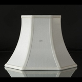 Sekskantet lampeskærm 22 cm i højden, hvid silke
