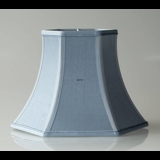 Sekskantet lampeskærm 22 cm i højden, lys blå silke