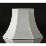 Hexagonal lampshade height 24 cm, white silk fabric