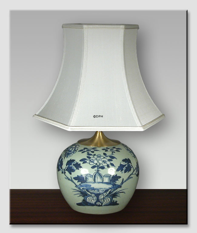 Sekskantet lampeskærm 25 cm i højden, hvid silke