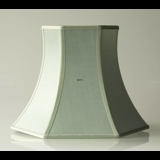 Sekskantet lampeskærm 29 cm i højden, lys grøn silke
