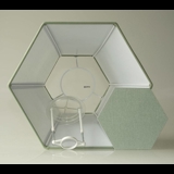 Sekskantet lampeskærm 33 cm i højden, lys grøn silke