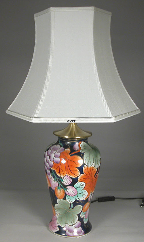 Sekskantet lampeskærm 33 cm i højden, hvid silke