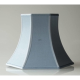 Hexagonal lampshade height 33 cm, light blue silk fabric