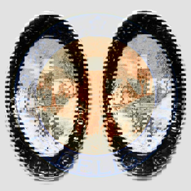 Folk på vej til kirke Aluminia Plaquette, Glædelig Jul