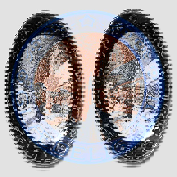 Kirke ved vintertid Aluminia Plaquette, Glædelig Jul