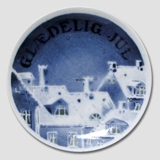 Roofs covered in snow Aluminia plaquette Merry Christmas