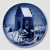 Church tower Aluminia plaquette, Merry Christmas